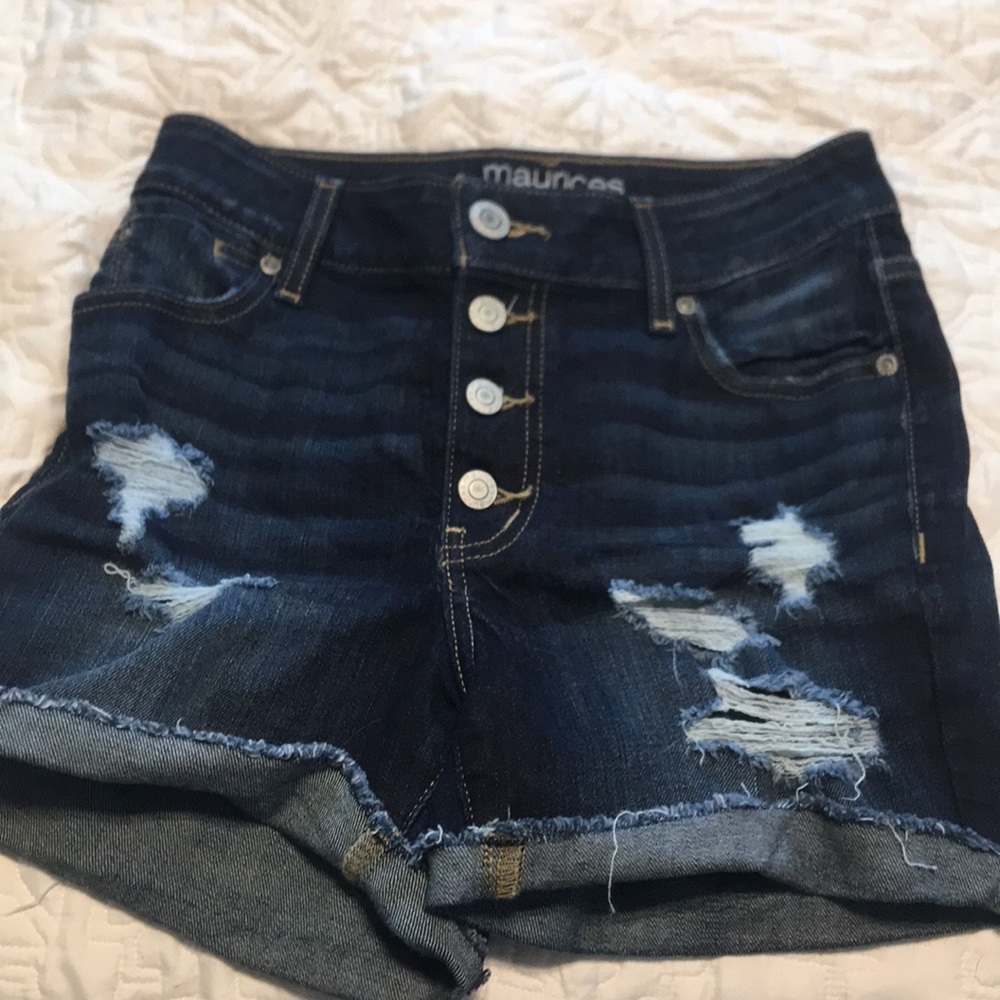 Dark wash jean shorts